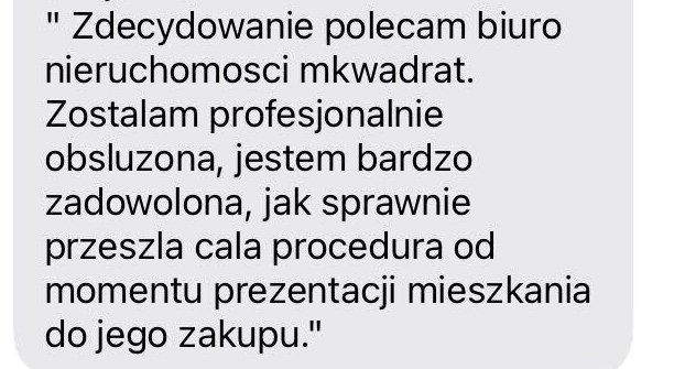 Opinia Klientki Jolanta T. o biurze nieruchomości MKWADRAT w Rybniku – zakup mieszkania